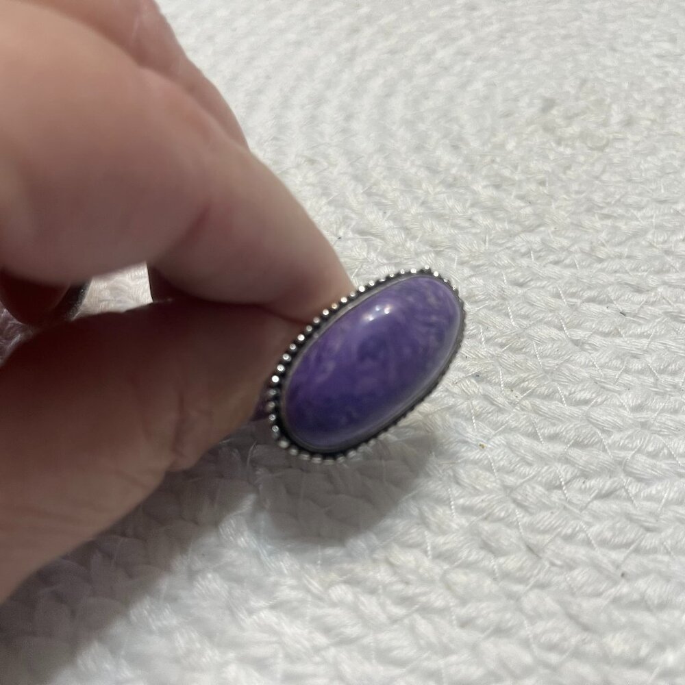 Beautiful CHAROITE Handmade Sterling 925 Ring Size 6.25 #310D